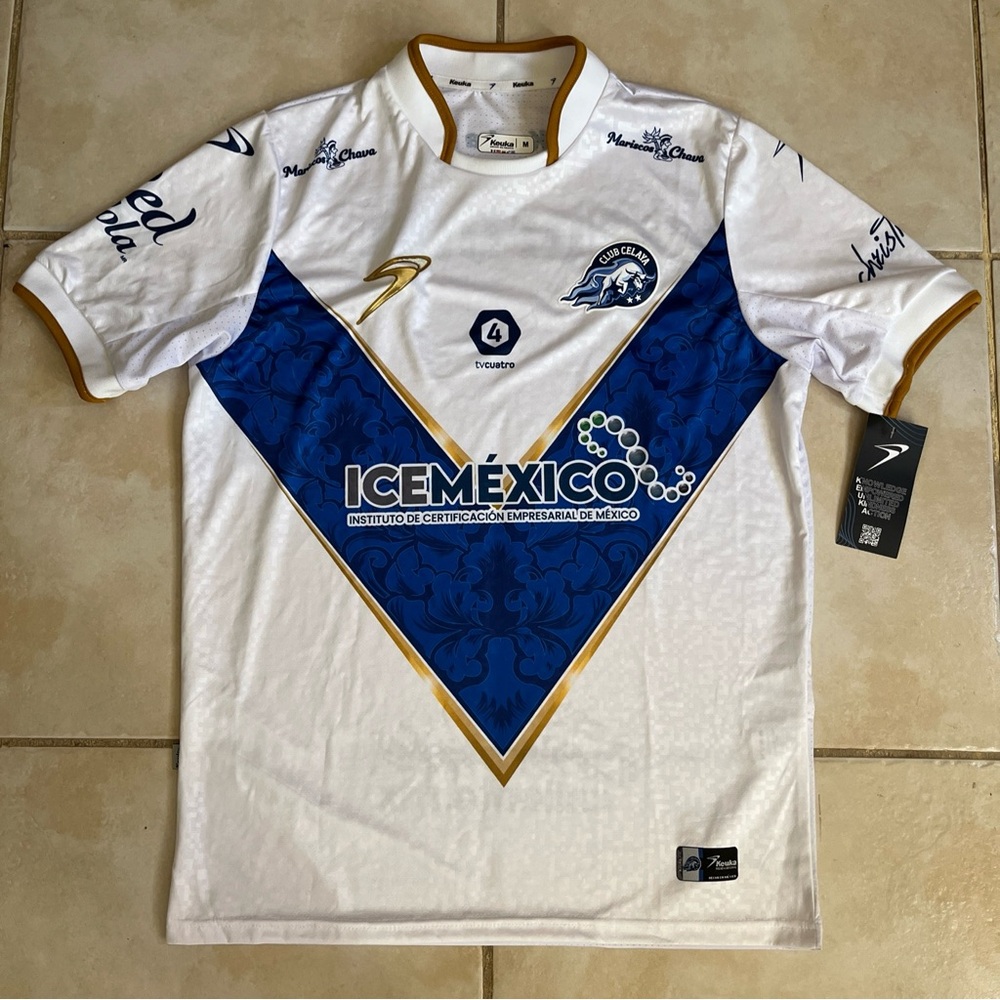 New Keuka Club Celaya F.C. Player Home Jersey 2024 White Men’s Sizes